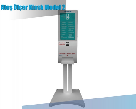 Ateş Ölçer Dezenfektan Kiosk Model 2.1