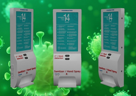 Ateş Ölçer Dezenfektan Kiosk Model 3
