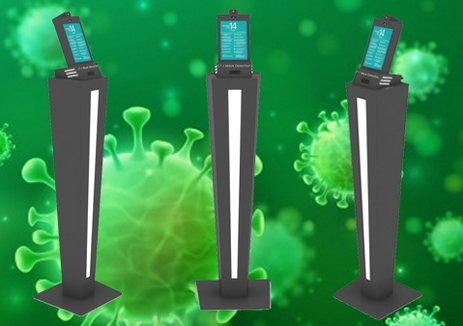 Ateş Ölçer Dezenfektan Kiosk Model 4