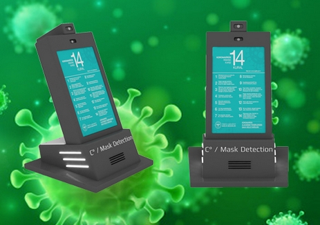 Ateş Ölçer Dezenfektan Kiosk Model 5